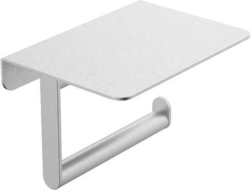 Wiesbaden Toiletrolhouder met planchet Alonzo | Wandmontage | Messing | Rechthoekig | Geborsteld rvs
