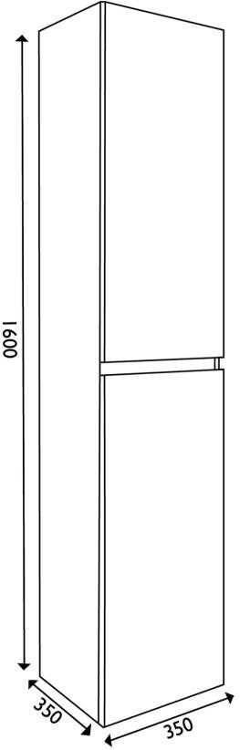 Wiesbaden Vision kolomkast 160 cm 2 deuren grijs hoogglans