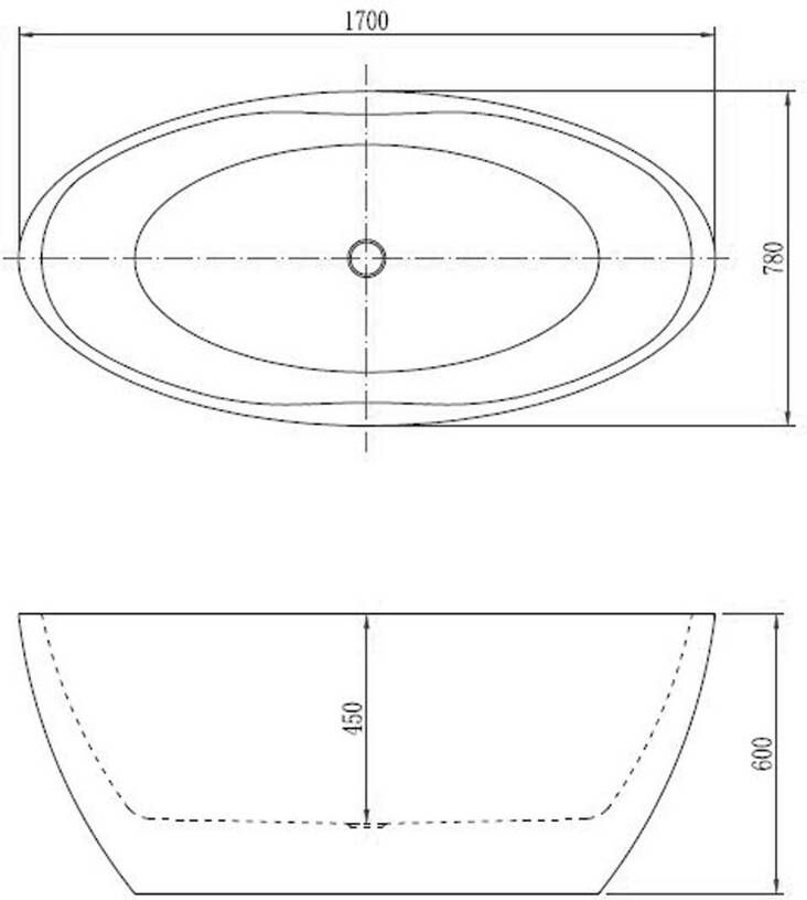 Wiesbaden Vrijstaand bad Oval | 170x78 cm | Incl.Afvoer-Wit | Sleuf overloop | Acryl | Mat wit