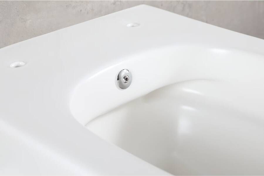 Wiesbaden Wandcloset Vesta | 52 cm | Rimless | Bidet functie-koud water | Excl.Toiletzitting | Keramiek | Mat wit