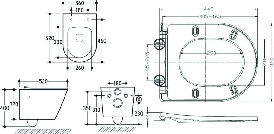 Wiesbaden Wandcloset Vesta | 52 cm | Rimless | Bidet functie-koud water | Incl.Toiletzitting | Keramiek | Mat wit