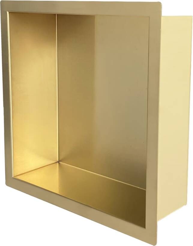 Wiesbaden Wandnis Demis | Inbouw | 30x30x7 cm | 1 vak | Geborsteld messing PVD