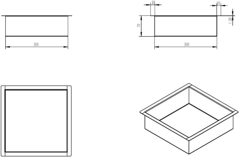 Wiesbaden Wandnis Demis | Inbouw | 30x30x7 cm | 1 vak | Geborsteld messing PVD