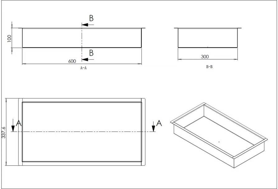 Wiesbaden Wandnis Demis | Inbouw | 30x60x10 cm | 1 vak | Gunmetal PVD