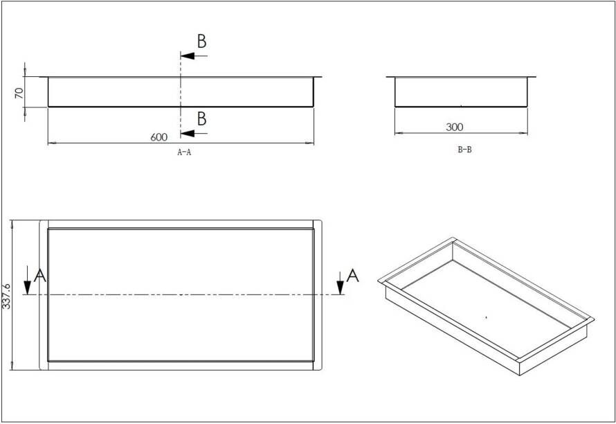 Wiesbaden Wandnis Demis | Inbouw | 30x60x7 cm | 1 vak | Gunmetal PVD