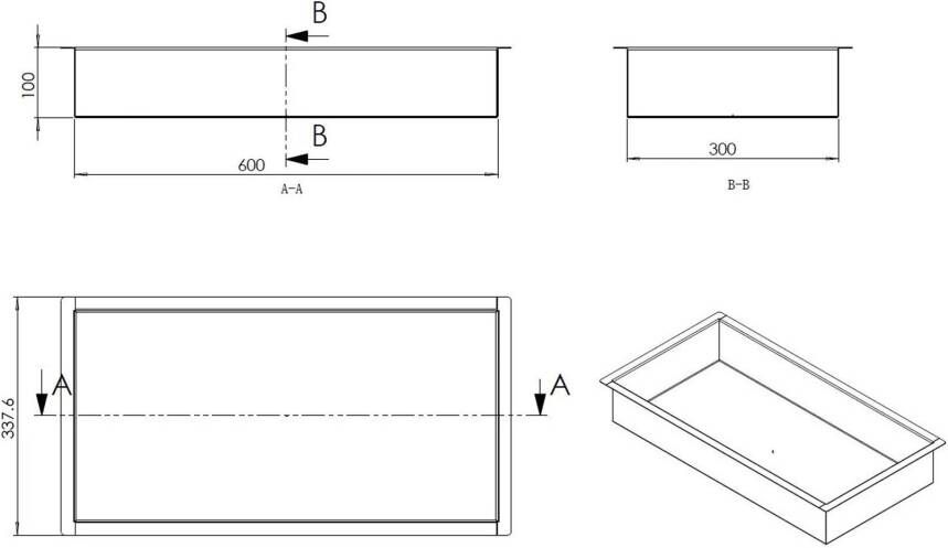 Wiesbaden Wandnis Demis | Inbouw | 60x30x10 cm | 1 vak | RVS