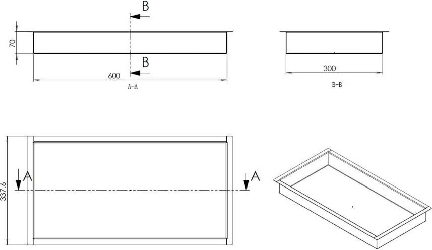 Wiesbaden Wandnis Demis | Inbouw | 60x30x7 cm | 1 vak | RVS