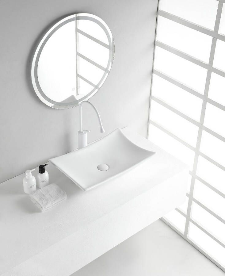 Wiesbaden Waskom Xellanz Scala | 56x37x10.5 cm | Keramiek | Vrijstaand | Rechthoekig | Wit