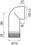 WISA Closetafvoerbocht nummer 301A 90'graden 1 delig 110 en 110mm aansluitdiameter 180mm lengte kunststof wit - Thumbnail 3