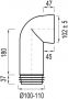 WISA Closetafvoerbocht nummer 303C 90'graden 1 delig 100 110mm uitwendige aansluitdiameter 180mm lengte kunststof wit - Thumbnail 3