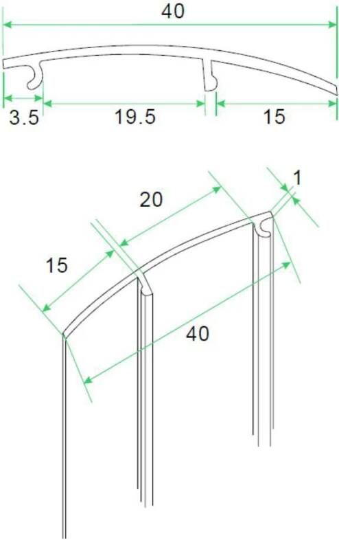 Xellanz afdekstrip wandprofiel 200 cm aluminium chroom type 1