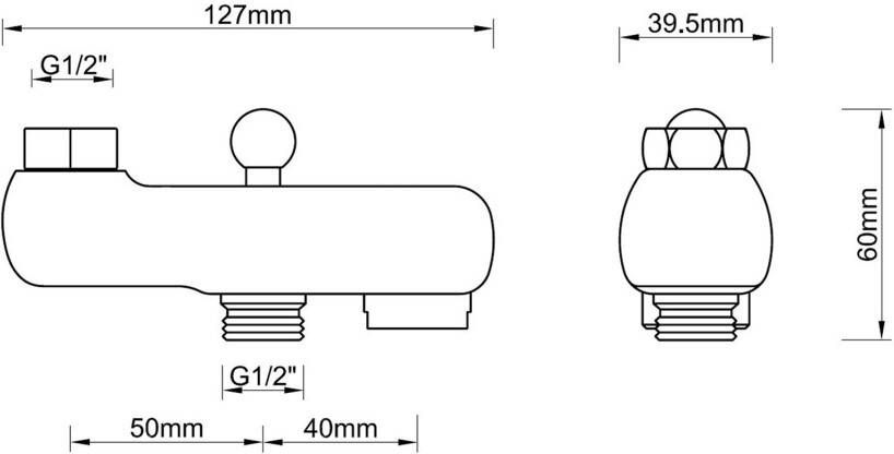 Xellanz Basic opbouw uitloop voor douchekraan met omstelknop 10 cm messing chroom