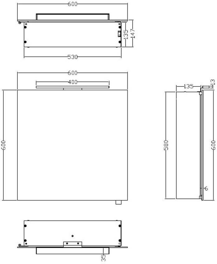 Xellanz Spiegelkast Bright | 60x60 cm | 1 Deur | Directe LED verlichting | Aluminium