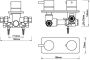 Wiesbaden Douchekraan Xellanz Caral RVS | Inbouw | Thermostaatkraan | Incl.Inbouwdeel | 2-weg | Rond | RVS look - Thumbnail 2