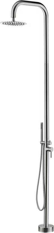 Xellanz Douchekraan Sole | Opbouw | Mengkraan | 1-weg | hoh 12 cm | 1-knop | Rond | Rvs 304