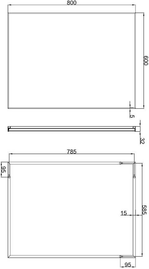 Xellanz Badkamerspiegel Emma | 120x60 cm | Rechthoekig | Aluminium