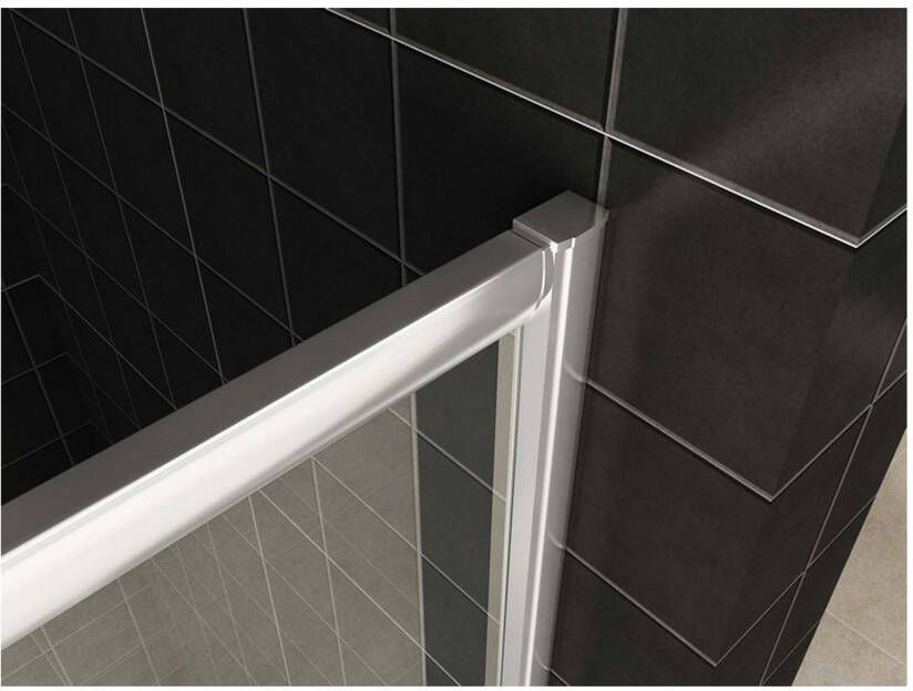 Xellanz Eco kwartronde cabine met twee schuifdeuren 800x800x1900x5 mm nano helder glas chroom