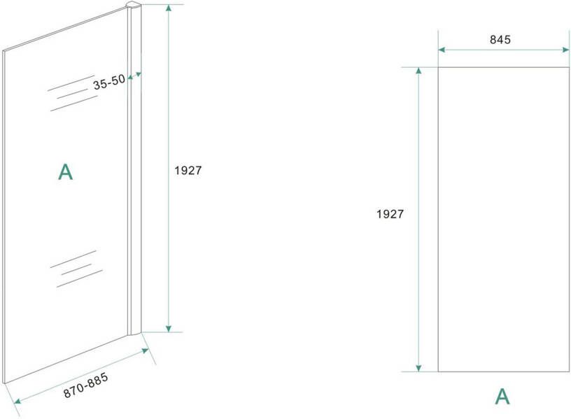 Xellanz Inloopdouche Cerra | 90x195 cm | Nano-coating | Helder glas | Chroom beslag