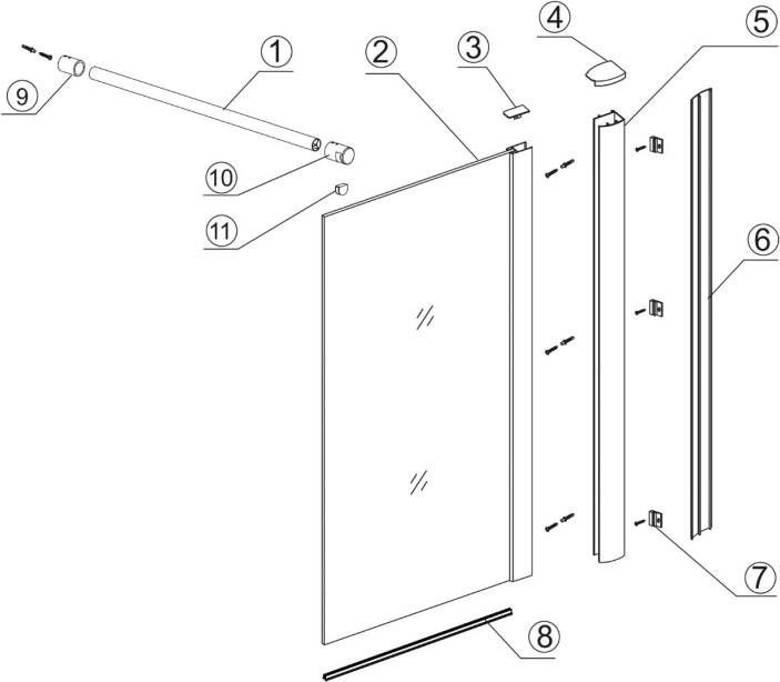 Xellanz Inloopdouche Eco | 100x220 cm | Helder glas | Chroom beslag