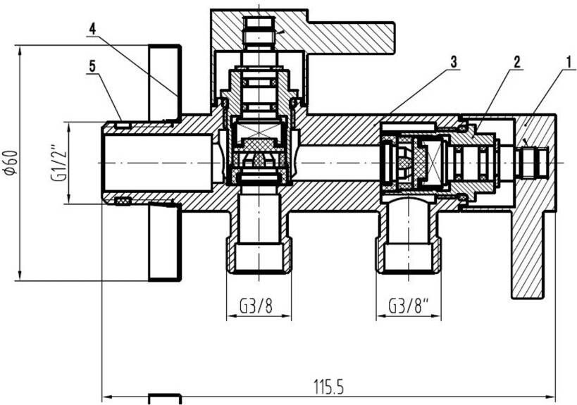Xellanz Minimo design hoekstopkraan 2-weg 1 2" bu x 3 8" bu chroom