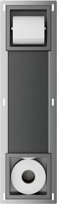 Xellanz Reserverolhouder Rocko | Inbouw | Incl.Inzetstuk | Incl.Toiletrolhouder | Messing | Gunmetal PVD