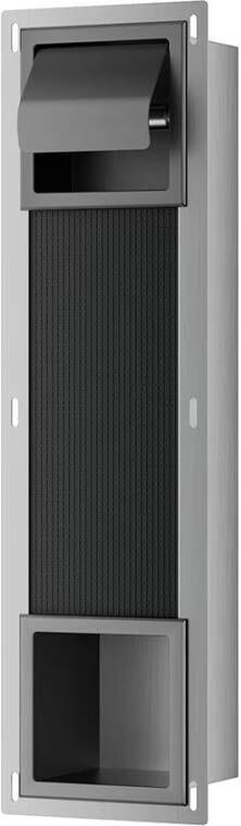 Xellanz Reserverolhouder set Rocko | Inbouw | Incl.Toiletrolhouder | Incl.Inzetstuk | Met klep | Gunmetal