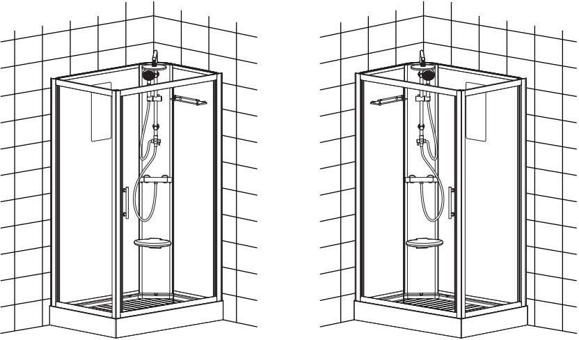 Xellanz Thermo complete douchecabine rechts 120x90x218 aluminium chroom profielen