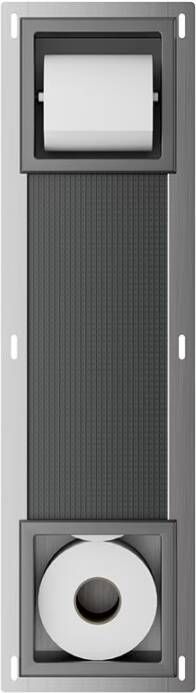 Xellanz Toiletrolhouder set Rocko | Zonderklep | Met reserverolhouder | Gunmetal