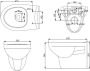 Xellanz Wandcloset Trevi | 53 cm | Rimless | Incl.Toiletbril | Keramiek | Wit glans - Thumbnail 3