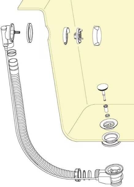 Xenz Badafvoer Pure | Overloop combinatie | Draaiknop | Rond | Wit mat