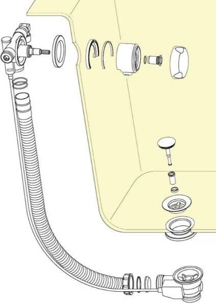 Xenz Badafvoer Pure | Vulcombinatie met overloop | Draaiknop | Rond | Goud geborsteld