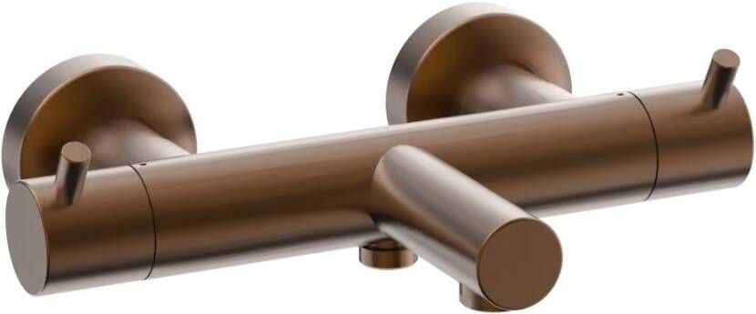 Xenz Badkraan Duero | Opbouw | Thermostaatkraan | Tweegreeps | Brons geborsteld PVD