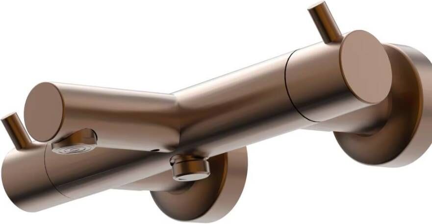 Xenz Badkraan Duero | Opbouw | Thermostaatkraan | Tweegreeps | Brons geborsteld PVD