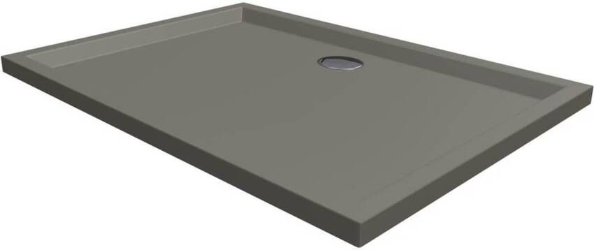 Xenz Douchebak Mariana | 110x80x4 cm | Incl.Afvoersifon-Chroom | Acryl | Rechthoekig | Cement mat