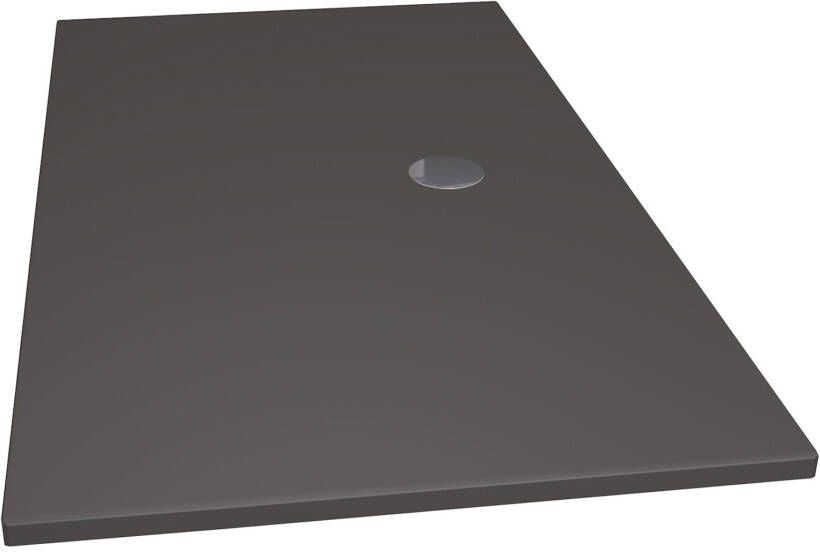 Xenz Douchevloer Flat Plus | 200x100 cm | Incl.Afvoersifon-Chroom | Acryl | Rechthoekig | Antraciet mat