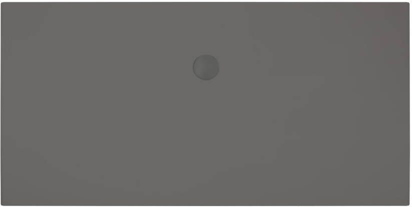 Xenz Douchevloer Flat Plus | 200x100 cm | Incl.Afvoersifon-Chroom | Acryl | Rechthoekig | Antraciet mat