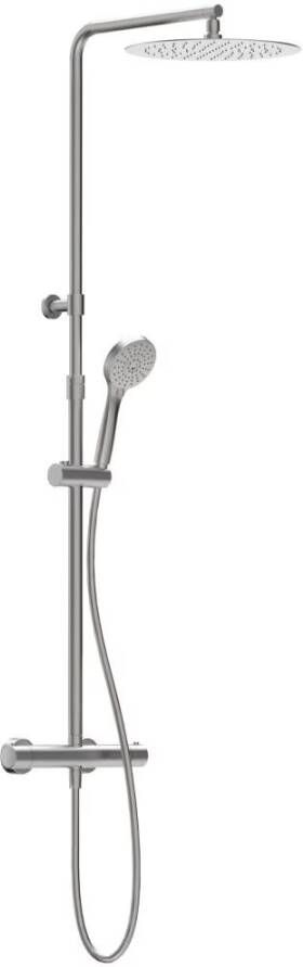 Xenz Duero regendouche set thermostaatkraan 2-weg messing rvs look