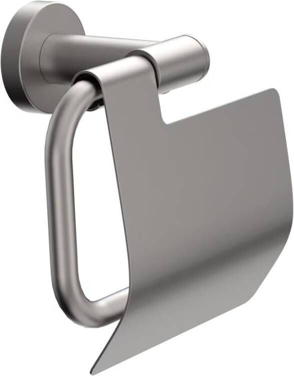 Xenz Duero toiletrol houder met klep messing rvs look
