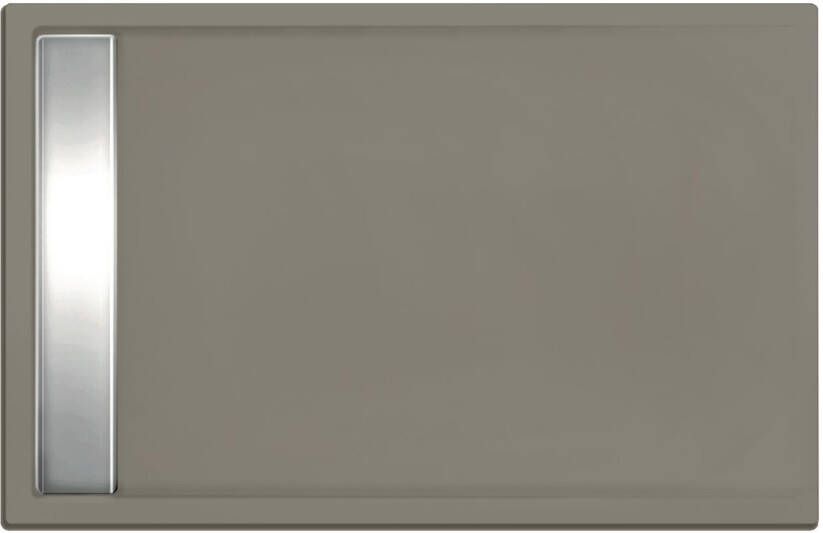 Xenz Douchevloer Easy Tray | 110x80 cm | Incl.Gootcover en Afvoersifon | Acryl | Rechthoek | Cement mat
