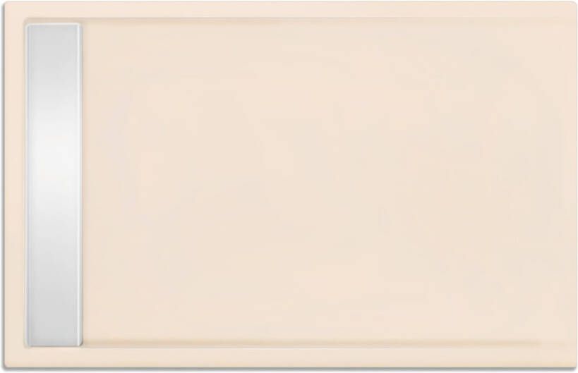 Xenz Douchevloer Easy Tray | 90x80 cm | Incl.Gootcover en Afvoersifon | Acryl | Rechthoek | Pergamon glans