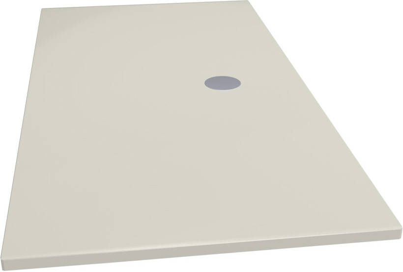 Xenz Douchevloer Flat | 100x80 cm | Incl.Afvoersifon-Chroom | Acryl | Rechthoekig | Pergamon glans