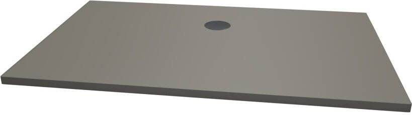Xenz Douchevloer Flat | 120x80 cm | Incl.Afvoersifon-Chroom | Acryl | Rechthoekig | Cement mat