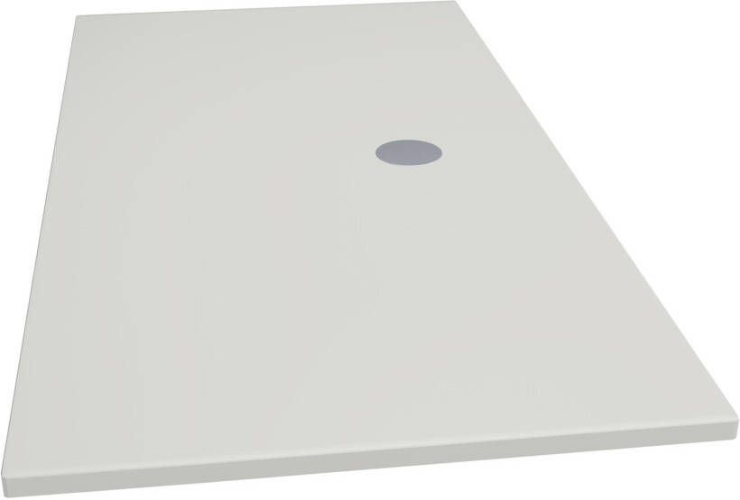 Xenz Douchevloer Flat | 120x80 cm | Incl.Afvoersifon-Chroom | Acryl | Rechthoekig | Wit mat