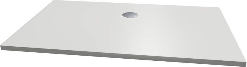 Xenz Douchevloer Flat | 120x90 cm | Incl.Afvoersifon-Chroom | Acryl | Rechthoekig | Wit glans