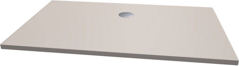 Xenz Flat douchevloer 140x100x4 cm acryl rechthoek creme mat