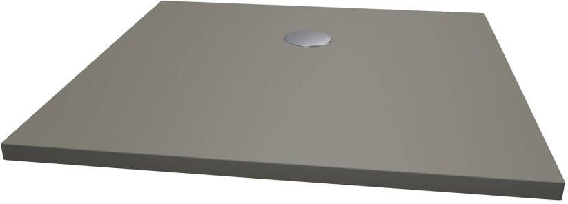 Xenz Douchevloer Flat | 200x100 cm | Incl.Afvoersifon-Chroom | Acryl | Rechthoekig | Cement mat