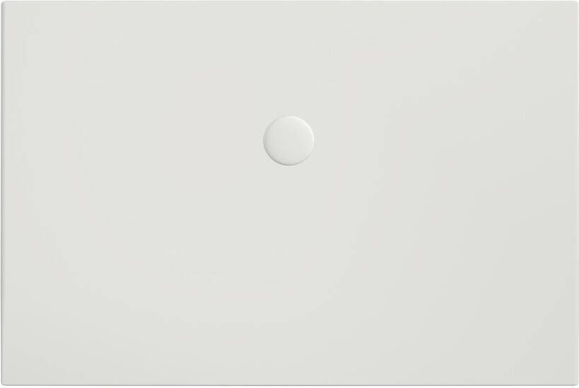 Xenz Douchevloer Flat Plus | 100x80 cm | Incl.Afvoersifon-Chroom | Acryl | Rechthoekig | Wit mat