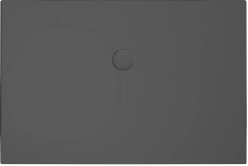 Xenz Douchevloer Flat Plus | 100x80 cm | Incl.Afvoersifon-Chroom | Acryl | Rechthoekig | Zwart mat