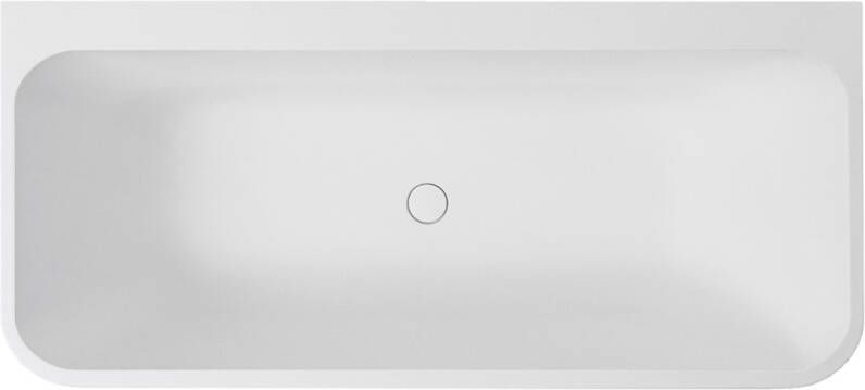 Xenz Half-vrijstaand bad Guido | 160x71 cm | Incl.Badafvoer-Wit mat | Solid surface | Rechthoekig | Grafiet-Wit mat