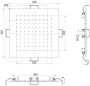 Xenz Pure regendouche inbouw vierkant met afgeronde hoeken 36x36 x2 cm chroom PU5904-51 - Thumbnail 3